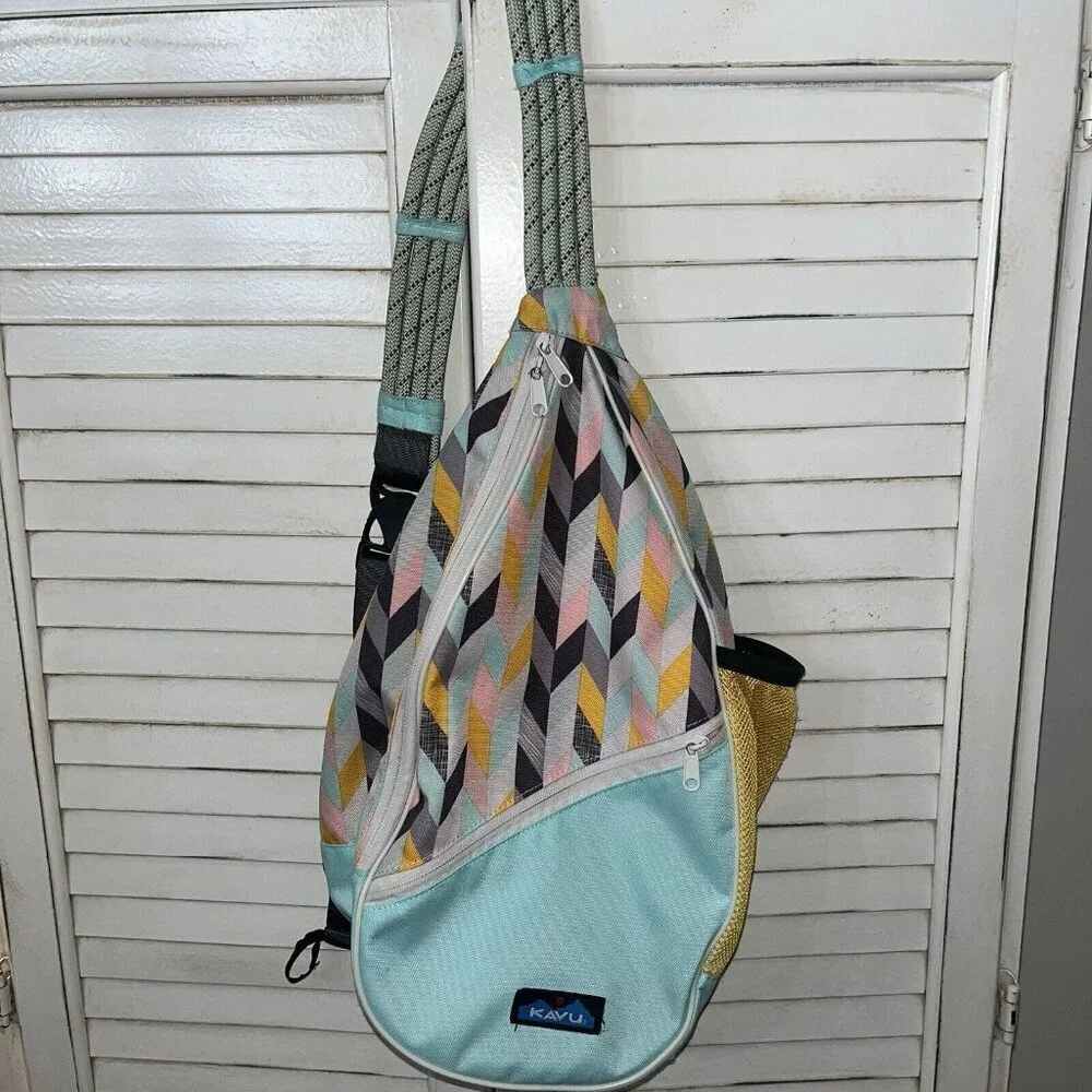 Kavu Paxton Sling Bag Multicolor Geometric Graphic Print